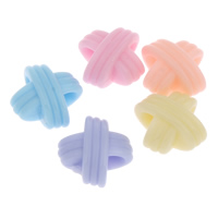 Opaque Acrylic Beads Flower solid color mixed colors Approx 5mm Approx Sold By Bag