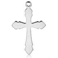 Edelstahl-Kreuz- Anhänger, Edelstahl, Schwert Kreuz, originale Farbe, 21.50x36x1mm, Bohrung:ca. 2mm, 300PCs/Tasche, verkauft von Tasche