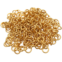 Rustfrit stål Rolo kæde, Stainless Steel, guldfarve belagt, rund kæde, 5x0.80mm, 20m/Bag, Solgt af Bag