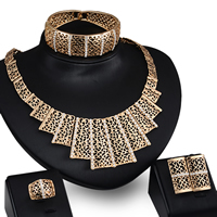 Zinc Alloy Jewelry Sets bangle & finger ring & earring & necklace stainless steel earring post and Omega clip gold color plated with rhinestone lead & cadmium free   Inner Approx 55mm US Ring .5-8 Length Approx 7 Inch Approx 17.5 Inch Sold By Set