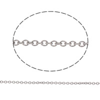 Nerezová ocel Oval řetěz, Nerez, různé velikosti pro výběr & oválný řetězu, Původní barva, 100m/Bag, Prodáno By Bag