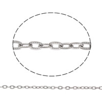 Ovalni lanac od nehrđajućeg čelika, Nehrđajući čelik, različite veličine za izbor, izvorna boja, 100m/Torba, Prodano By Torba