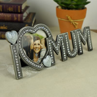 Zinc Alloy Picture Frame I love mom Antique Tin Color Plated Mother Day Jewelry & with rhinestone lead & cadmium free Inner Approx Sold By Bag