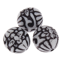 Antique Acrylic Beads Round Imitation Antique white 14mm Approx 1mm Approx Sold By Bag