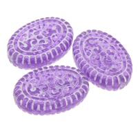 Transparent Acrylic Beads, Flat Oval, translucent, purple, 18x26x7mm, Hole:Approx 1.5mm, Approx 190PCs/Bag, Sold By Bag