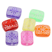 Transparent Acrylic Beads Rectangle translucent mixed colors Approx 1mm Approx Sold By Bag
