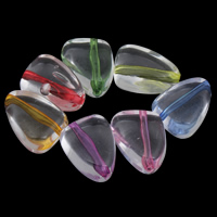 Transparent Acrylic Beads, Triangle, mixed colors, 14x19x8mm, Hole:Approx 1mm, Approx 290PCs/Bag, Sold By Bag