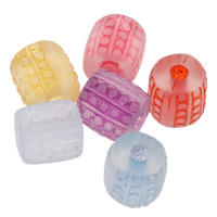 Frosted Acrylic Beads, Column, translucent, mixed colors, 10x10mm, Hole:Approx 2mm, Approx 700PCs/Bag, Sold By Bag