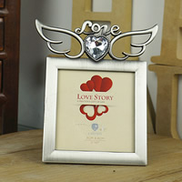 Zinc Alloy Picture Frame word love silver color plated with rhinestone lead & cadmium free Inner Approx Sold By Bag