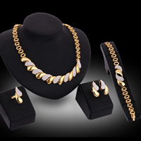 Zinc Alloy Jewelry Sets finger ring & bracelet & earring & necklace stainless steel earring post and Omega clip gold color plated with rhinestone lead & cadmium free 30mm US Ring Length Approx 7.5 Inch Approx 17.5 Inch Sold By Set