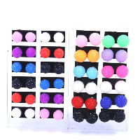 Resin Stud Earring iron post pin Dome platinum color plated mixed colors 10mm  Sold By Lot