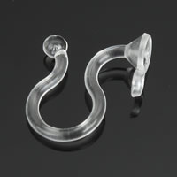 Plastic Earring manchet bevindingen, met lus, 9x12.50x3.50mm, Gat:Ca 0.5mm, Binnendiameter:Ca 2.5mm, 500pC's/Lot, Verkocht door Lot