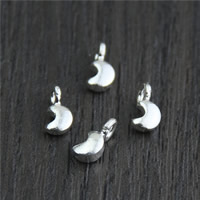 925 Sterling Silver Pendant, Moon, 4.40x9.70mm, Hole:Approx 2mm, 20PCs/Lot, Sold By Lot