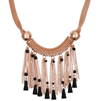 Fashion Fringe Necklace Zinc Alloy with iron chain & Crystal iron lobster clasp with 5cm extender chain gold color plated lantern chain & faceted lead & cadmium free 70mm Sold Per Approx 15.5 Inch Strand
