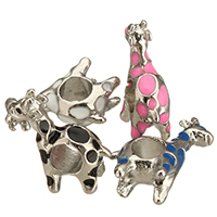 Zinc Alloy European Beads Giraffe platinum color plated without troll & enamel nickel lead & cadmium free Approx 5mm Sold By Lot