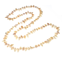 Natural Freshwater Pearl Long Necklace, Keshi, pink, 9-10mm, Sold Per Approx 42.5 Inch Strand