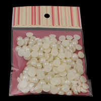 Perlas de plástico ABS cabujón, con OPP, Cúpula, diverso tamaño para la opción, Blanco, Vendido por Bolsa
