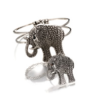 Zinc Alloy Bracelet Ring Elephant antique silver color plated lead & cadmium free 65mm Inner Approx 63mm US Ring Length Approx 7.5 Inch Sold By PC