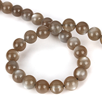 Moonstone Beads, Månesten, Runde, 8mm, Hole:Ca. 0.8mm, Ca. 50pc'er/Strand, Solgt Per Ca. 16 inch Strand