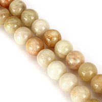 Sonnenstein Perle, rund, natürlich, verschiedene Größen vorhanden, Länge ca. 15 ZollInch, verkauft von Menge