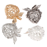 Pregnant Ball Locket Pendant Brass Heart plated hollow lead & cadmium free Approx Sold By PC