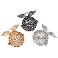 Pregnant Ball Locket Pendant Brass Wing Shape plated hollow lead & cadmium free Approx 4mm Sold By PC