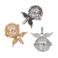 Pregnant Ball Locket Pendant Brass Wing Shape plated hollow lead & cadmium free Approx Sold By PC