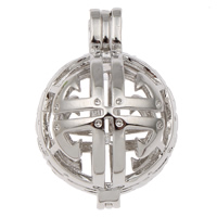 Pregnant Ball Locket Pendant Brass Round platinum color plated hollow lead & cadmium free Approx Sold By PC
