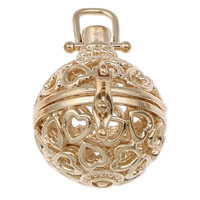 Pregnant Ball Locket Pendant Brass Round gold color plated hollow lead & cadmium free Approx Sold By PC