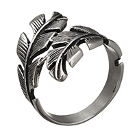 Stainless Steel Finger Ring 316 Stainless Steel Feather & blacken Sold By Lot