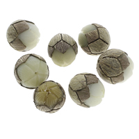 Perles de bouddhistes, Bodhi, Lotus, gravé, couleur originale, 23x22mm-26x29mm, Trou:Environ 1.5mm, 50PC/sac, Vendu par sac