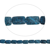 Perle Agate bleue naturelle, rectangle, 13x18x6mm, Trou:Environ 1.5mm, Environ 24PC/brin, Vendu par Environ 16.9 pouce brin