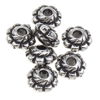 Copper Coated Plastic Beads Flower antique silver color plated Approx 1mm Sold By Bag