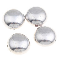 Copper Coated Plastic Beads Flat Round platinum color plated Approx 1mm Sold By Bag