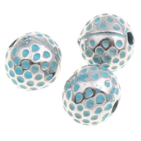 Perles en plastique revêtue de cuivre, plastique revêtu de cuivre, Rond, bleuissement, 8mm, Trou:Environ 1mm, 1000PC/sac, Vendu par sac
