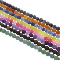 يتزهر العقيق خرزة, جولة, حجم مختلفة للاختيار, المزيد من الألوان للاختيار, حفرة:تقريبا 1.5mm, تباع لكل تقريبا 14.5 بوصة حبلا