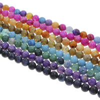 Geknister Achat Perle, rund, verschiedene Größen vorhanden, keine, Bohrung:ca. 1.5mm, Länge ca. 14.5 ZollInch, verkauft von Tasche