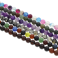 Agat pärlor, Rund, olika storlek för val, fler färger för val, Hål:Ca 1.5mm, Längd Ca 14.5 inch, Säljs av Bag