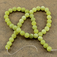 Jade Lemon Bead, Runde, naturlig, forskellig størrelse for valg & frosted, Hole:Ca. 1-2mm, Længde Ca. 15 inch, Solgt af Lot