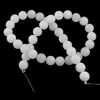 giada bianca perla, Cerchio, naturale, formato differente per scelta & glassato, Foro:Appross. 1-2mm, Lunghezza Appross. 15.5 pollice, Venduto da lotto