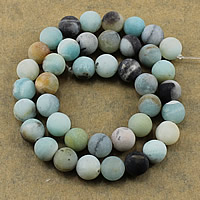 Amazonit Perlen, rund, natürlich, verschiedene Größen vorhanden & satiniert, Bohrung:ca. 1-2mm, Länge ca. 15.5 ZollInch, verkauft von Menge