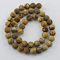 Natural Picture Jasper Beads Round & frosted Approx 1-2mm Length Approx 15.5 Inch Sold By Lot