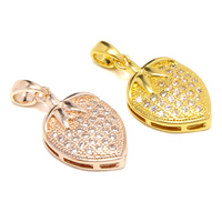 Cubic Zirconia Micro Pave Brass Pendant Heart plated micro pave cubic zirconia lead & cadmium free Approx Sold By Bag