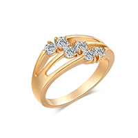 Gets® Finger Ring Brass real gold plated & with cubic zirconia & faceted nickel lead & cadmium free 9mm Sold By PC