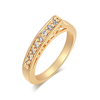 Gets® Finger Ring Brass real gold plated & with cubic zirconia nickel lead & cadmium free 3mm Sold By PC