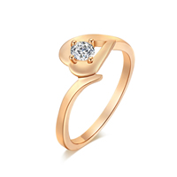 Gets® Finger Ring Brass Heart real gold plated & with cubic zirconia & faceted nickel lead & cadmium free 9mm Sold By PC
