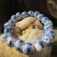 Porcelain Bracelet Round hand drawing 180mm Sold Per Approx 7 Inch Strand