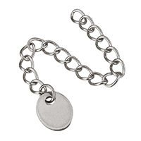 Stainless Steel Extender Chain Flat Oval original color Length Approx 2 Inch Sold By Lot