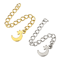 Stainless Steel Extender Chain Moon and Star plated Length Approx 2.5 Inch Sold By Lot