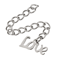Stainless Steel Extender Chain word love original color Length Approx 2 Inch Sold By Lot